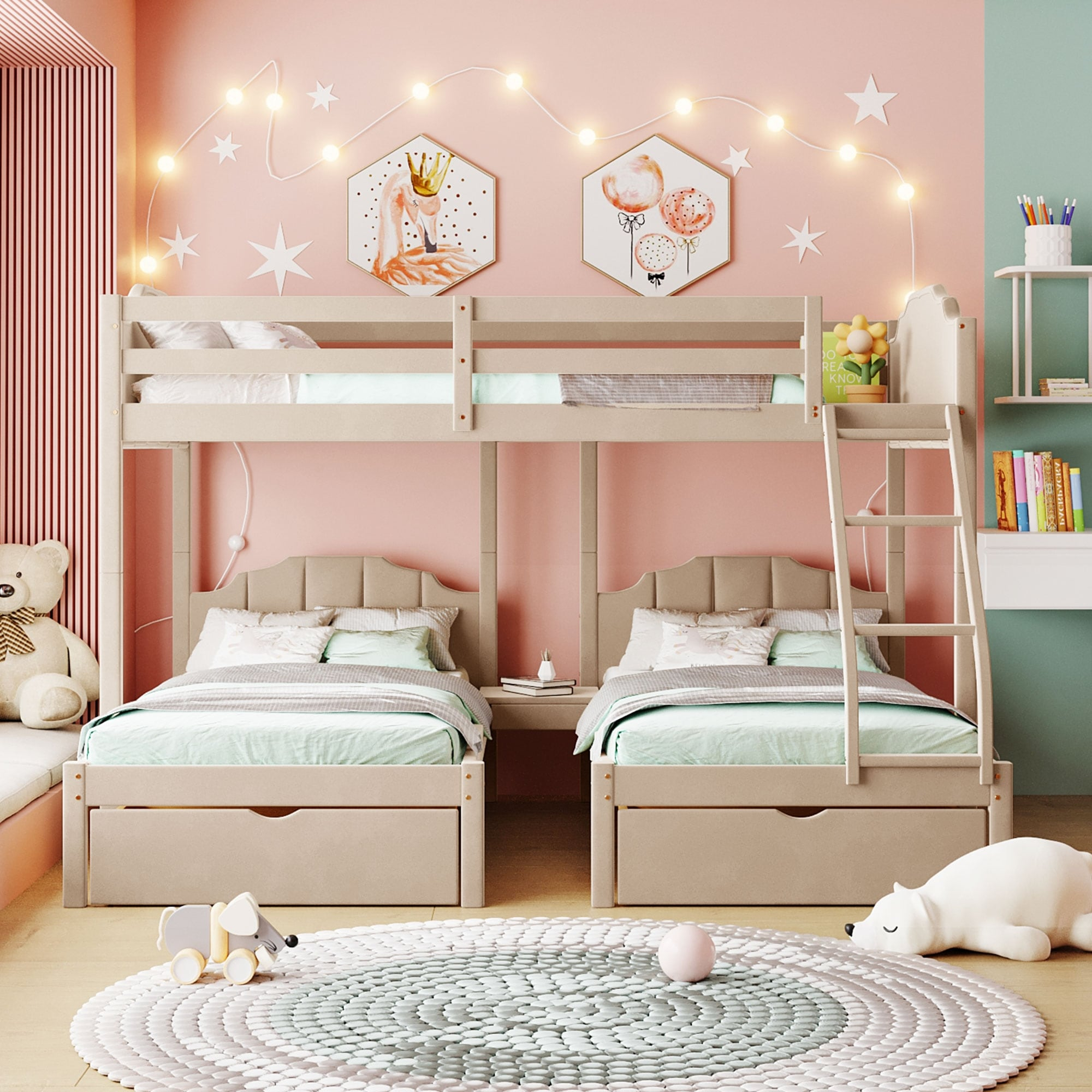 Avenue Greene Nola Solid Wood Triple Floor Bunk Bed - On Sale - Bed ... intended for Assembling Your Gewnee Velvet Bunk Bed A Step by Step Guide for a Smooth Setup