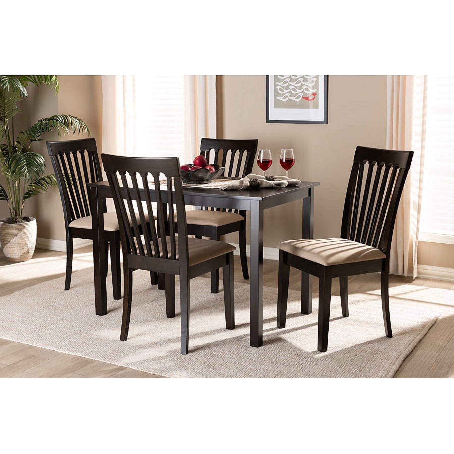 Baxton Studio Minette Modern And Contemporary Sand Fabric Upholstered ... intended for Creating the Perfect Dining Space Practical Tips and Ideas