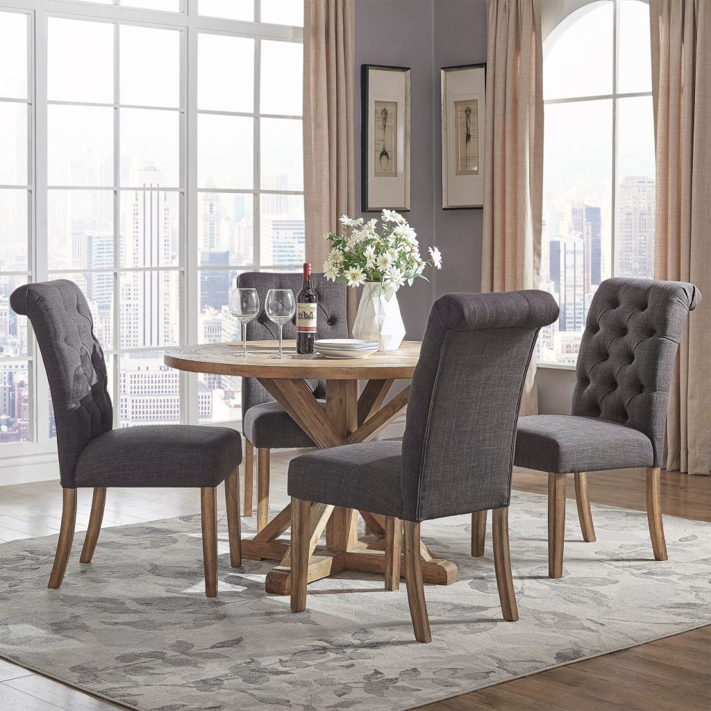 Benchwright Rustic X-Base 48-Inch Round Dining Table Set By Inspire Q ... regarding Beyond the Basics Essential Considerations for a 48" Round Dining Table
