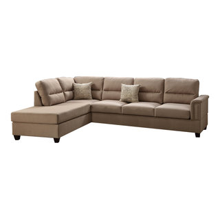 Benzara Bm168779 Polyfiber 3 Pieces Sectional Set, Sand Beige ... within Maximizing Comfort and Style with the BM168745 Sectional