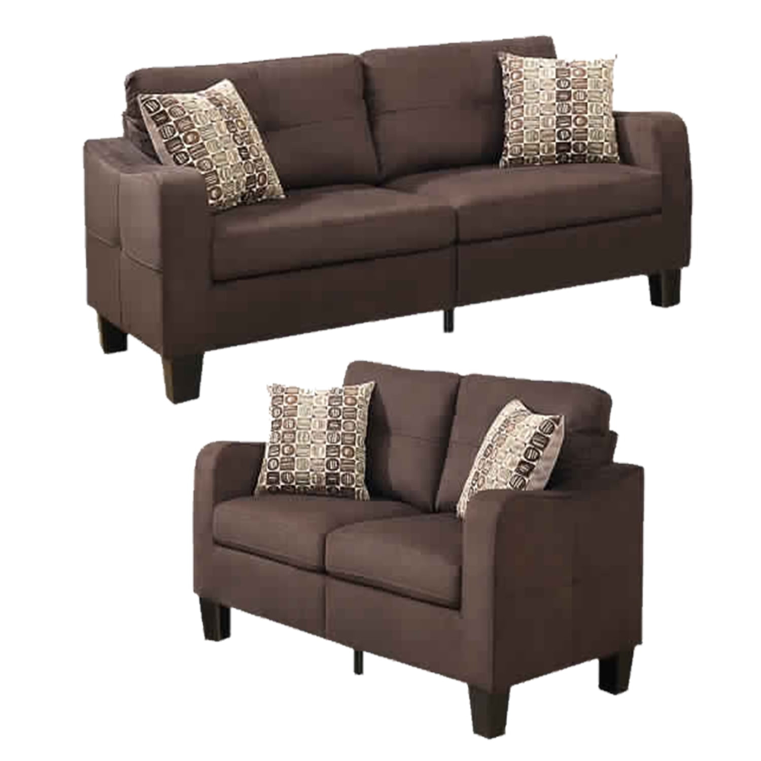 Benzara Living Room Couch Set, 2-Piece Polyfiber Sofa With Accent ... with regard to Maximizing Comfort and Style with the BM168745 Sectional
