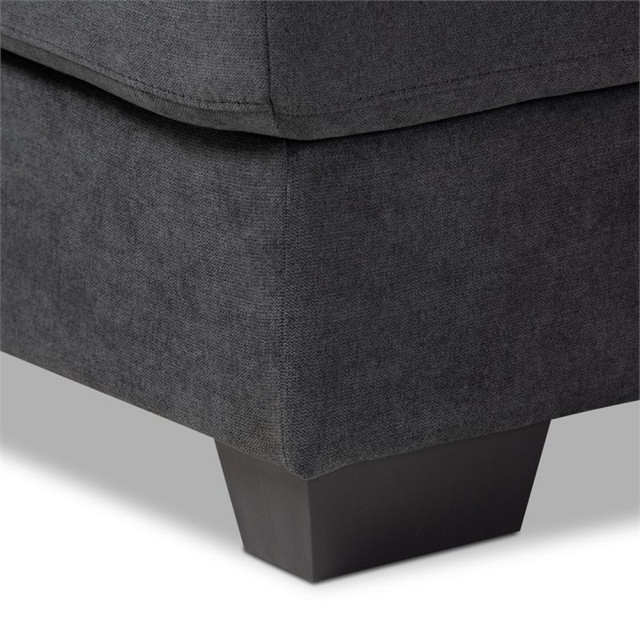 Bowery Hill Dark Grey Sectional Sofa With Right Facing Chaise ... regarding The Ultimate Sectional Guide Understanding Features and Fabrics