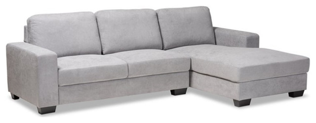 Bowery Hill Light Grey Sectional Sofa With Right Facing Chaise ... for Bowery Hill Contemporary Right Facing Sectional In Gray