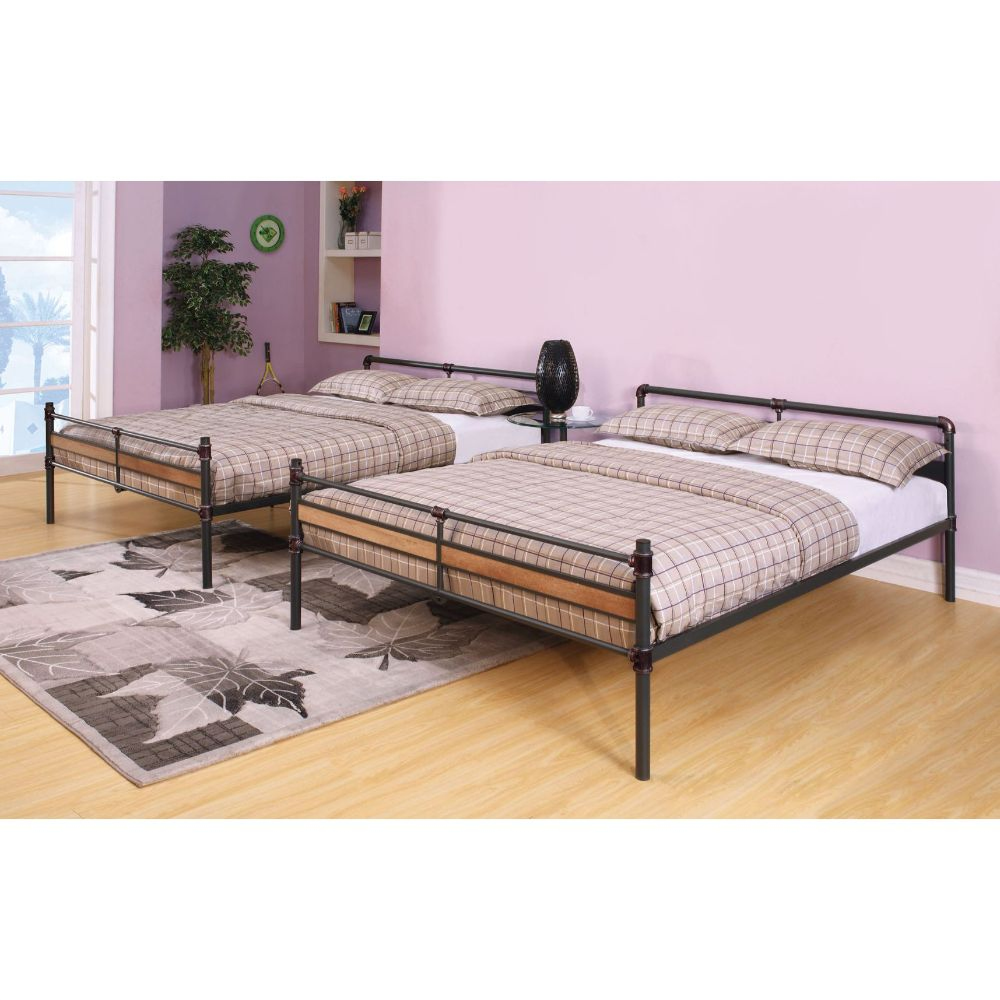 Brantley Ii Sandy Black Queen Over Queen Bunk Bed By Acme | 1Stopbedrooms regarding Brantley Metal Bunk Bed, Sandy Black And Silver, Full Bed Over Queen Bed