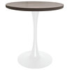 Bristol Dining Table, White Base With 27 Round Dark Walnut Mdf Top ... regarding Bristol Dining Table, White Base With 27 Round Light Natural Mdf Top
