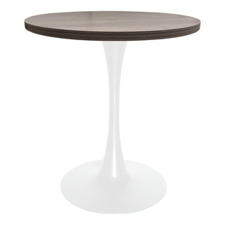 Bristol Dining Table, White Base With 27 Round Dark Walnut Mdf Top ... with regard to Bristol Dining Table, White Base With 27 Round Light Natural Mdf Top