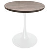 Bristol Dining Table, White Base With 27 Round Dark Walnut Mdf Top ... within Bristol Dining Table Assembly Step by Step Guide and Troubleshooting Tips