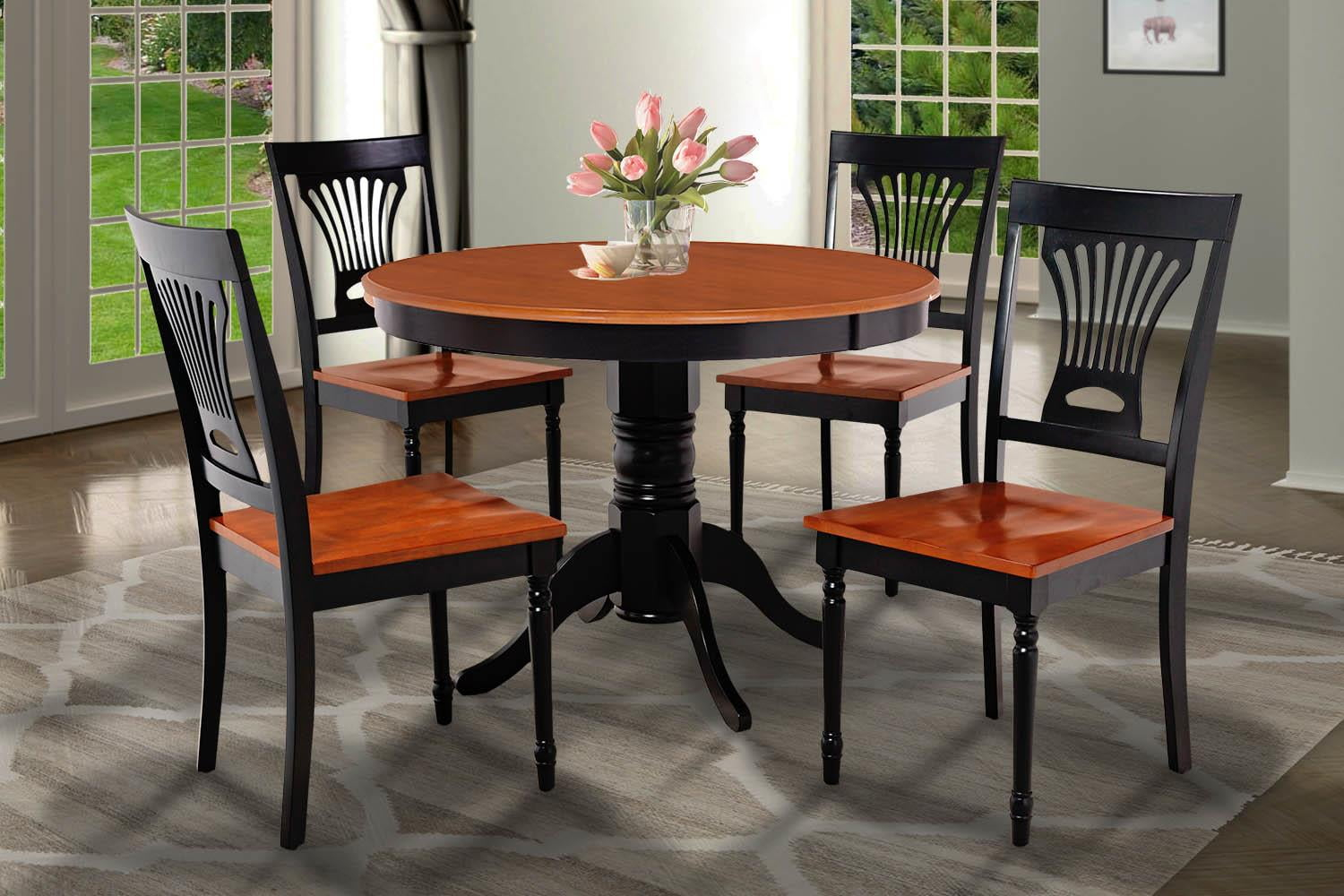 Brookline 5 Piece Small Kitchen Table And Chairs Set-Finish:black ... intended for 5-Piece Small Kitchen Table Set, Round Kitchen Table And 4 Dining Chairs