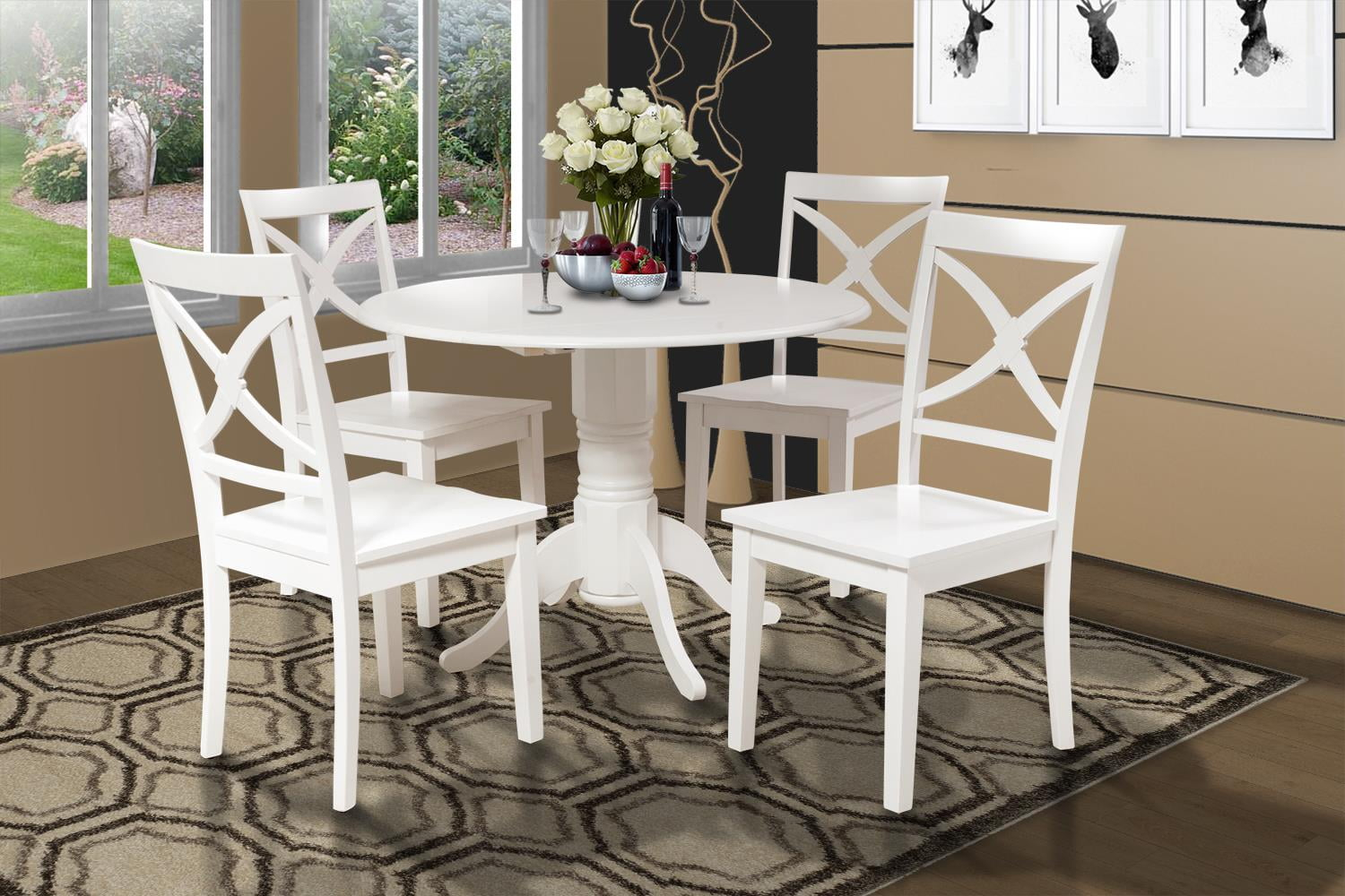 Burlington 5 Piece Small Kitchen Table Set-Kitchen Table And 4 Dining ... with 5-Piece Kitchen Tables And Chair Set With A Dining Table And 4 Chairs