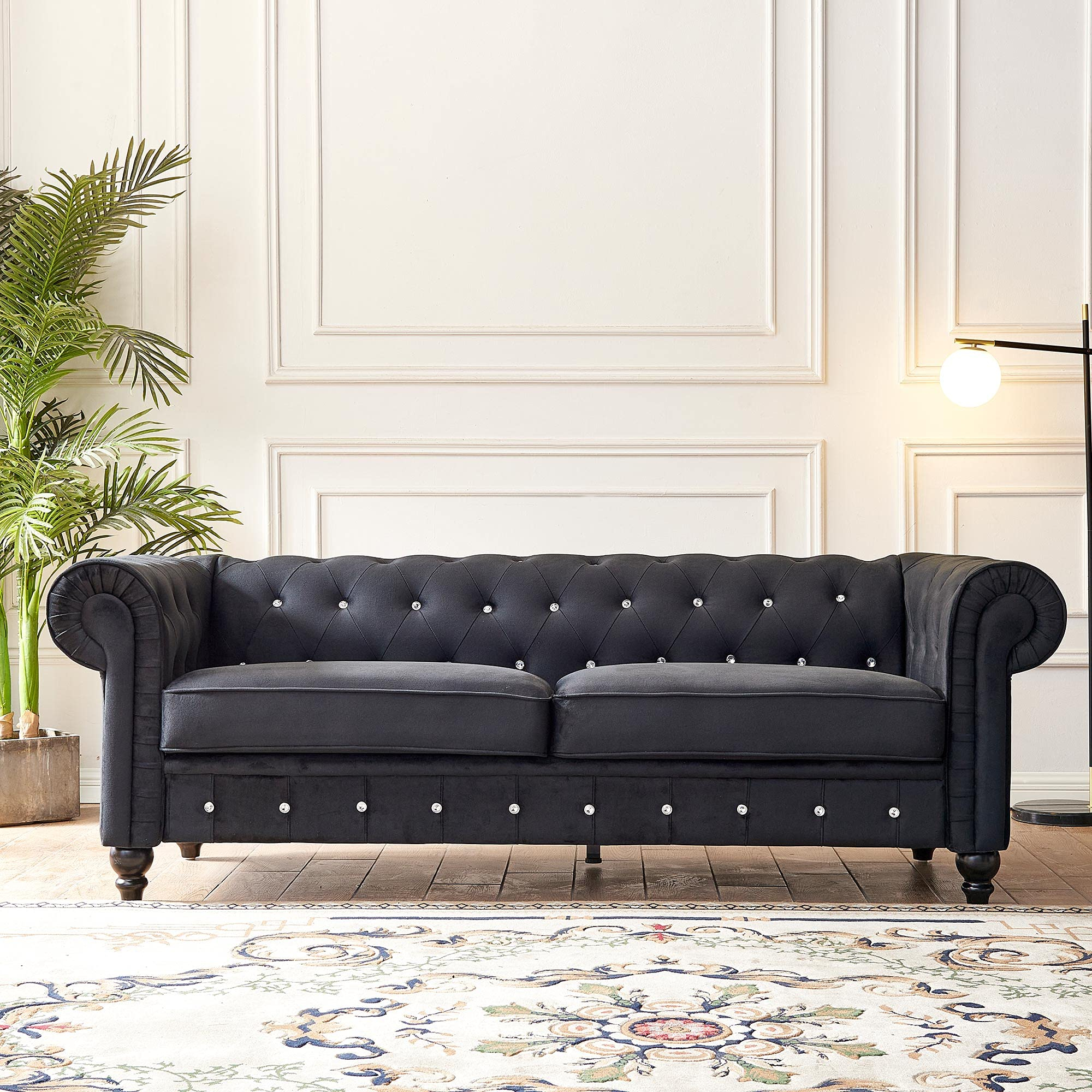 Buy Chesterfield Velvet Sofa For Living Room,Mid-Century Upholstered ... regarding The Timeless Appeal of Midcentury Modern Furniture A Deep Dive