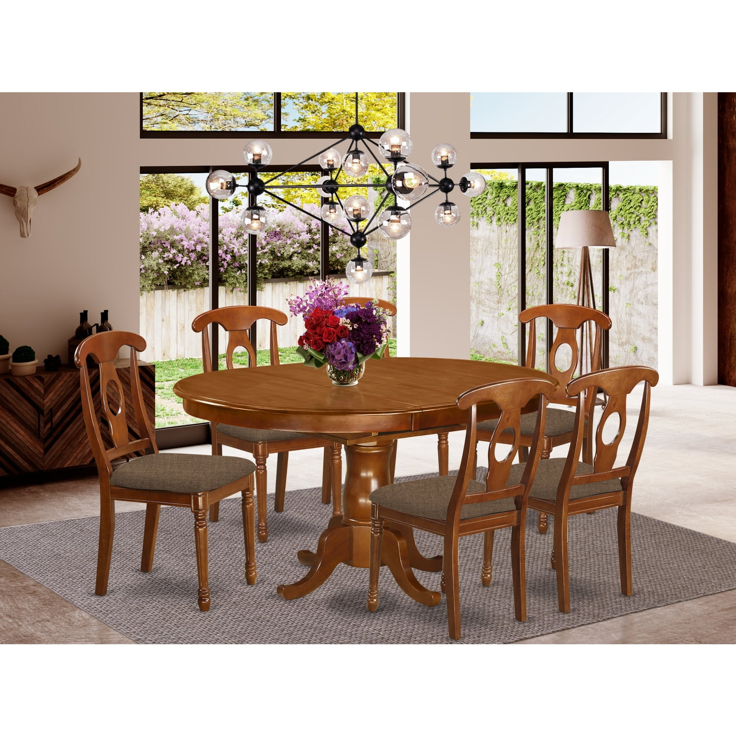 Buy Dining Room Set-Oval Dining Table With Leaf And Chairs-Finish ... within Cushion Care and Maintenance Keeping Your Dining Chairs Looking Their Best