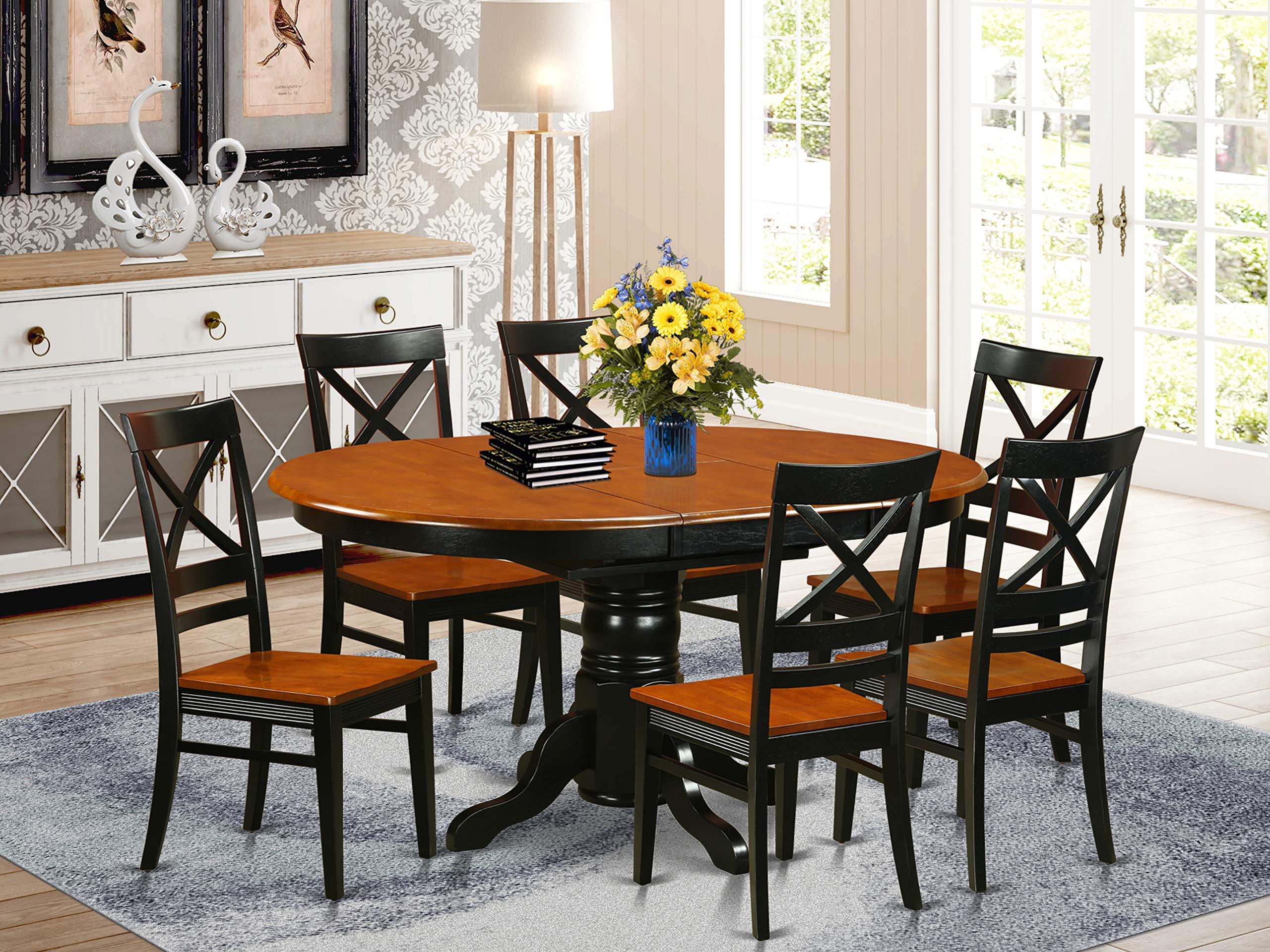 Buy East West Furniture Avqu7-Bch-W Avon 7 Piece Set Consist Of An Oval ... intended for Cushion Care and Maintenance Keeping Your Dining Chairs Looking Their Best
