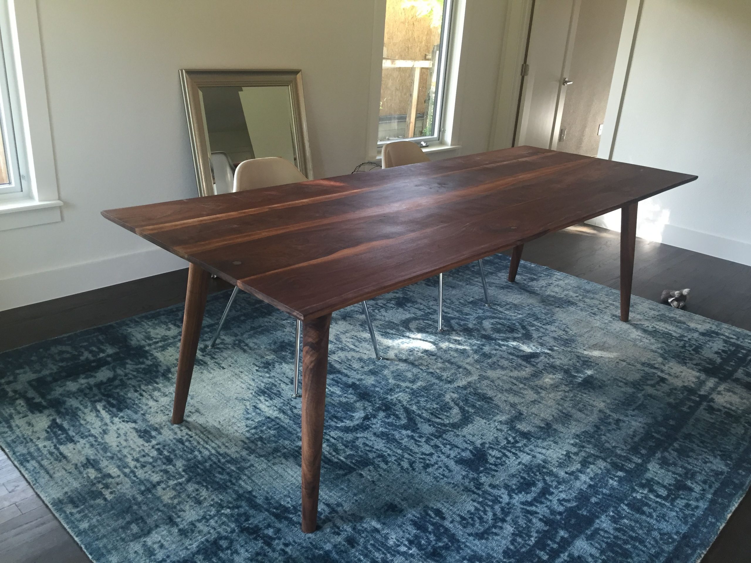 Buy Hand Made Solid Walnut Mid Century Dining Table, Made To Order From ... inside 75" Mid-Century Wood Dining Table In Walnut