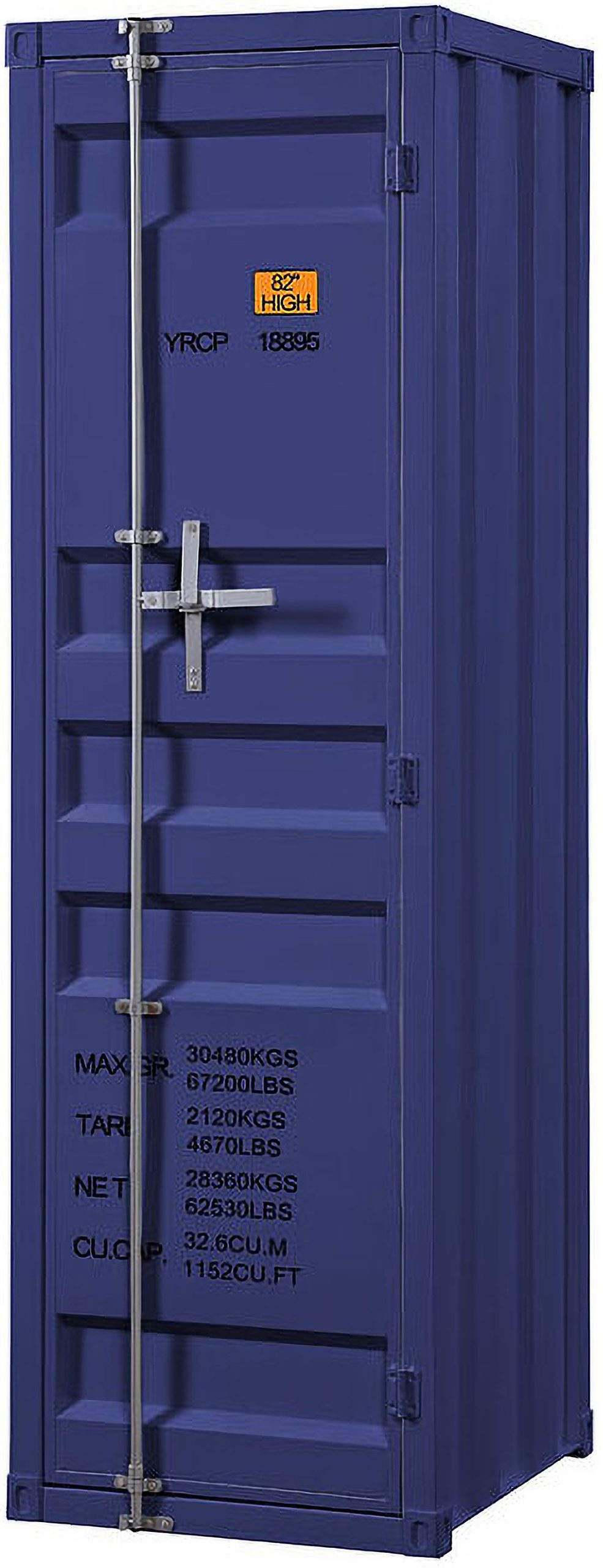 Cargo Youth Single Door Wardrobe (Blue) By Acme | 1Stopbedrooms with regard to Acme Cargo Wardrobe With 1 Door, Blue