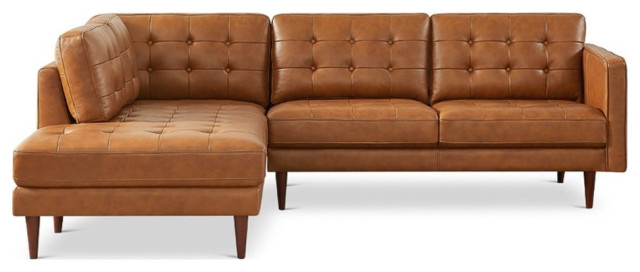 Catania Modern Living Room Top Leather Corner Sectional Couch In Cognac ... regarding Modern Living Redefining Comfort and Style