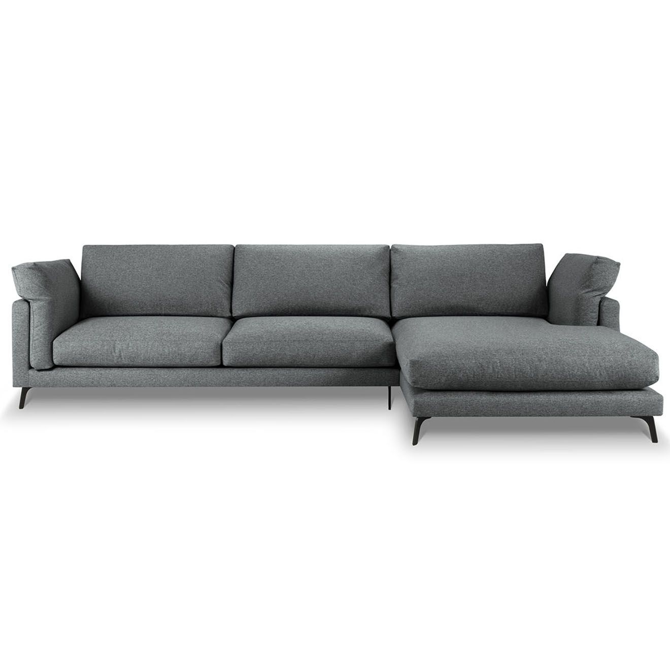 Christian Lacroix - Canapé D'angle Droit Camille 5 Places Gris ... in Coaster Arden 2-Piece Fabric Sectional With Adjustable Back In Taupe