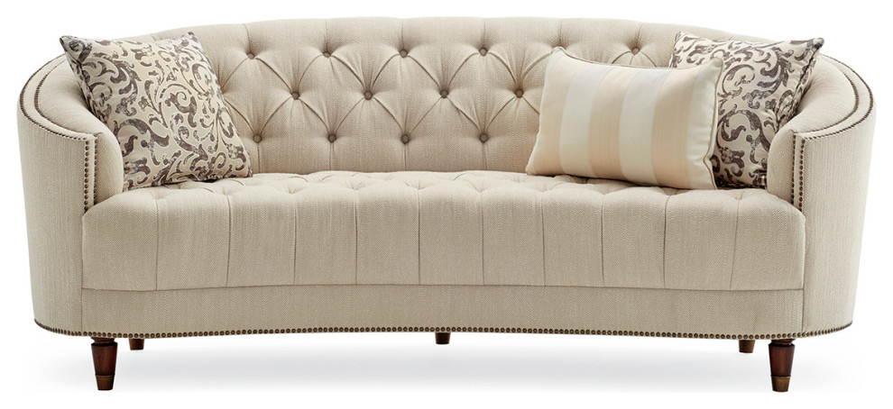 Classic Tufted Curved Back Sofa - Traditional - Sofas - By English ... pertaining to Classic Tufted Curved Back Sofa