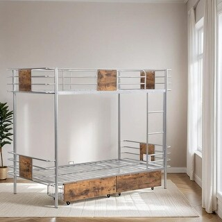 Classic Twin Xl Over Twin Xl Metal Bunk Bed - Bed Bath & Beyond - 40411039 for Safety First Exploring Key Features in Gewnee Twin XL over Twin XL Metal Bunk Beds