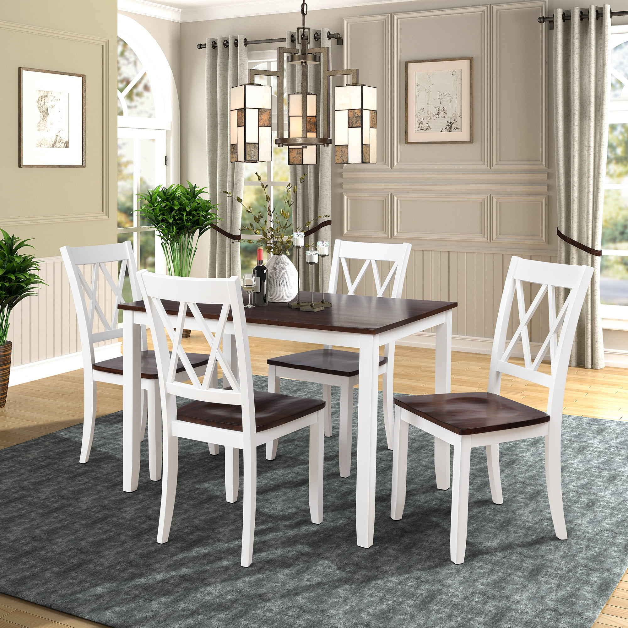 Clearance!5 Piece Dining Table Set, Modern Kitchen Table Sets With ... within 5-Piece Table And Chairs Set For Table And 4 Dinette Chairs