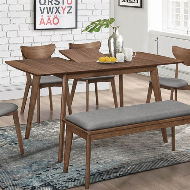 Coaster Alfredo Extendable Mid-Century Wood Dining Table In Walnut ... throughout Caring for Your 75" Walnut Dining Table Preserving its Beauty for Years