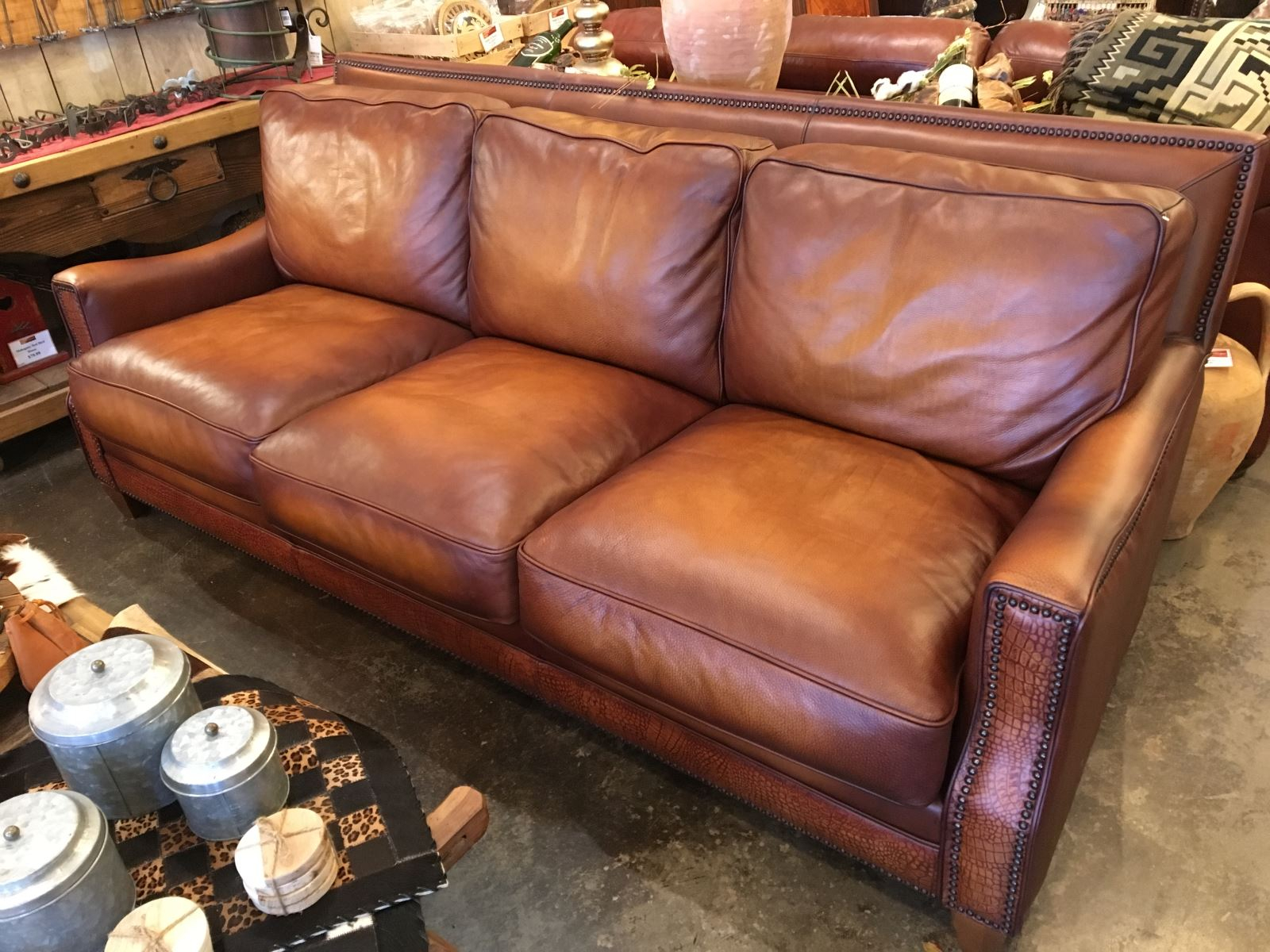 Cognac Brown Sofa | Baci Living Room throughout Desmond Cognac Tan Leather Living Room Tufted Left Faced Corner Sectional Sofa