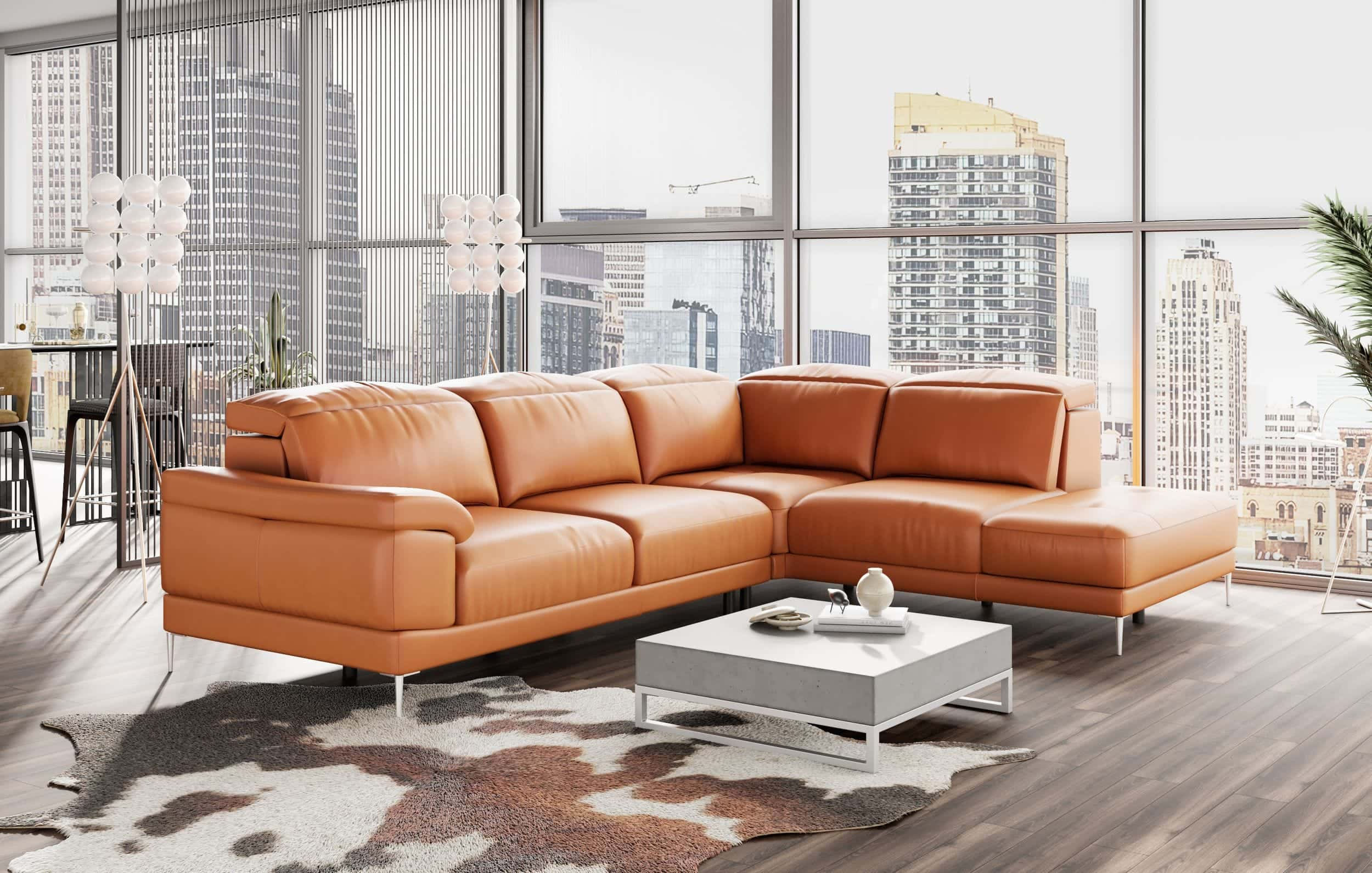 Cognac Sofa | Baci Living Room with regard to Desmond Cognac Tan Leather Living Room Tufted Left Faced Corner Sectional Sofa
