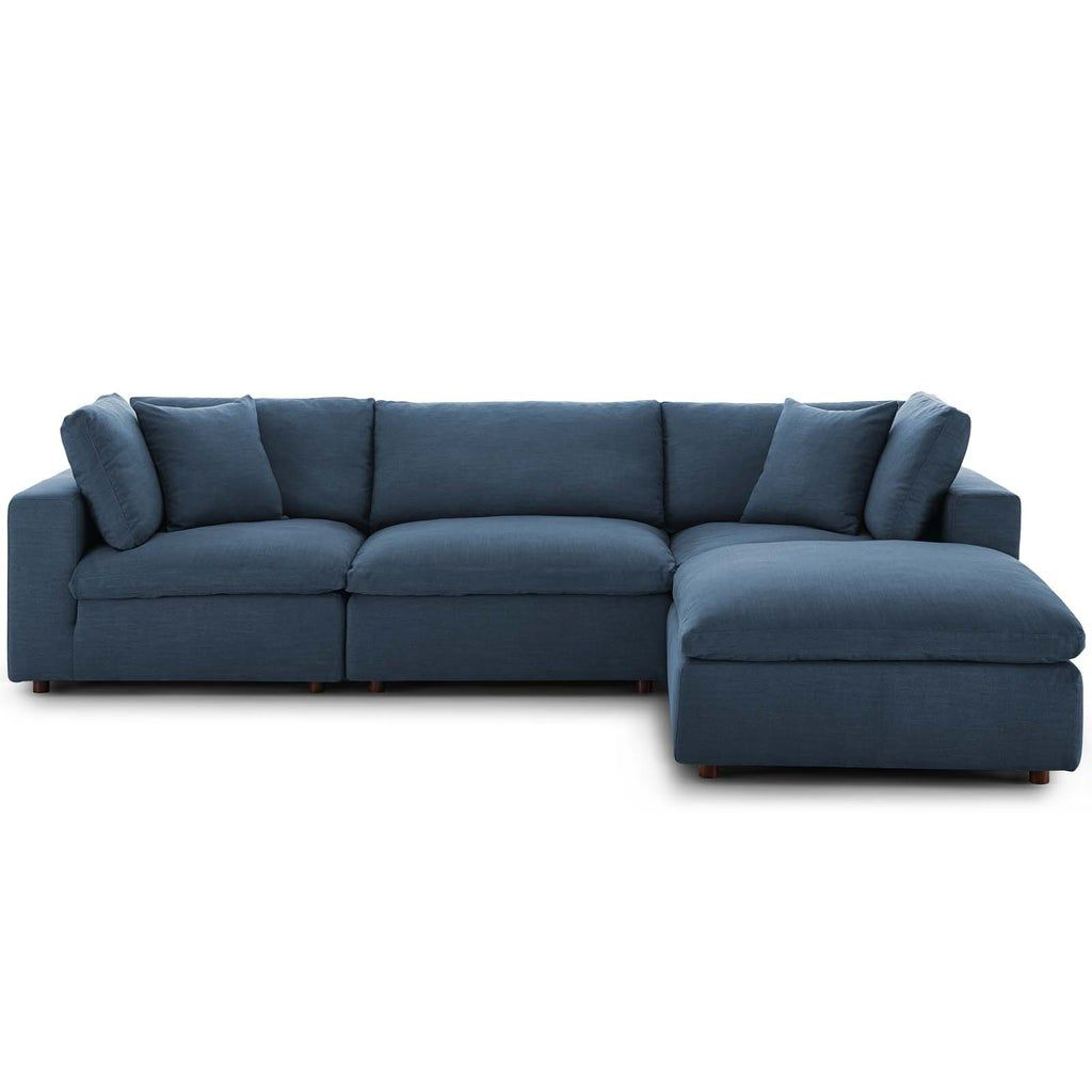 Commix Down Filled Overstuffed 4 Piece Sectional Sofa Set - Artofit for Commix Down Filled Overstuffed 4 Piece Sectional Sofa Set, Teal