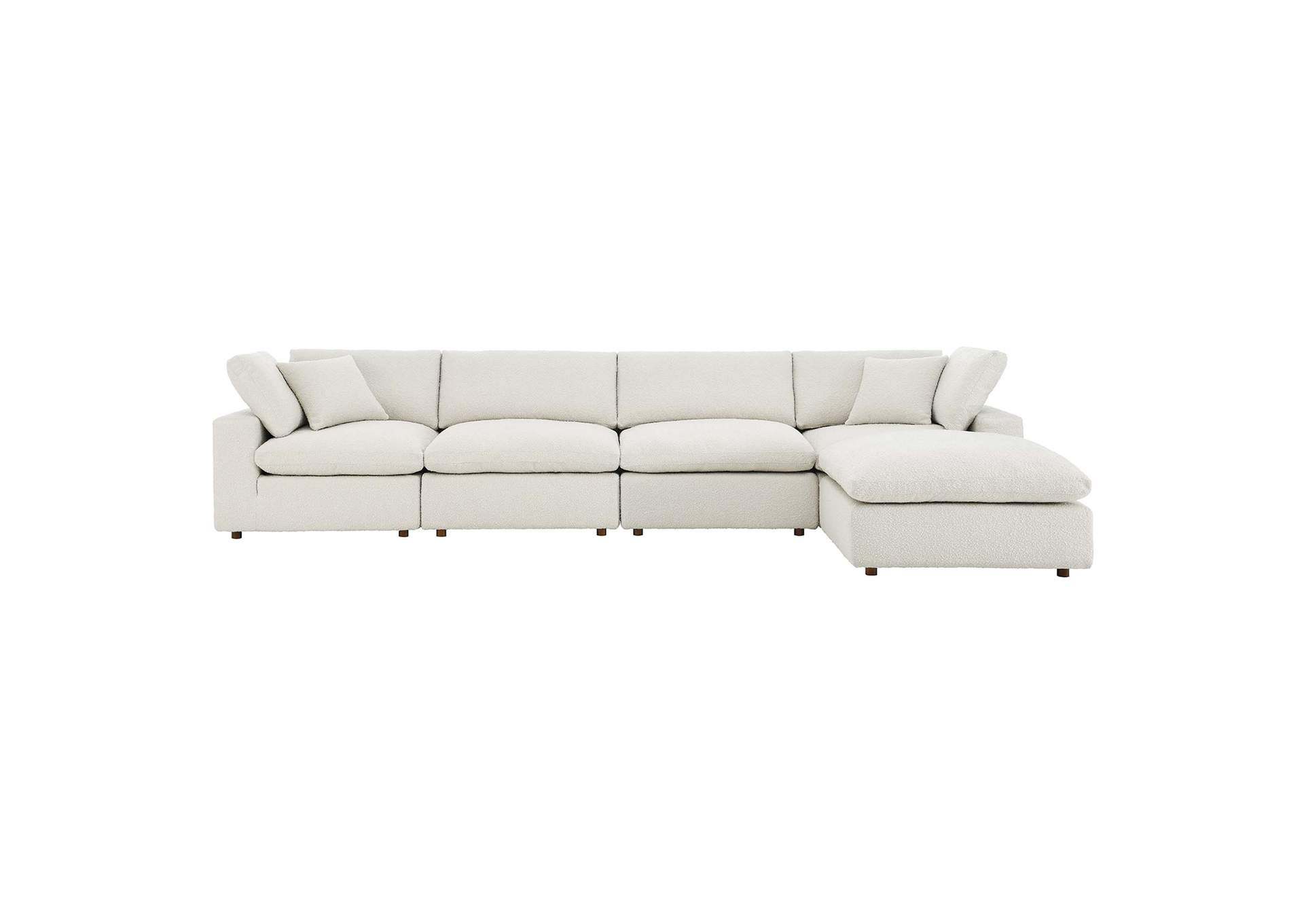 Commix Down Filled Overstuffed Boucle Fabric 5 Piece Sectional Sofa in Unveiling the Cozy Comfort of the Commix Down Filled Sectional Sofa