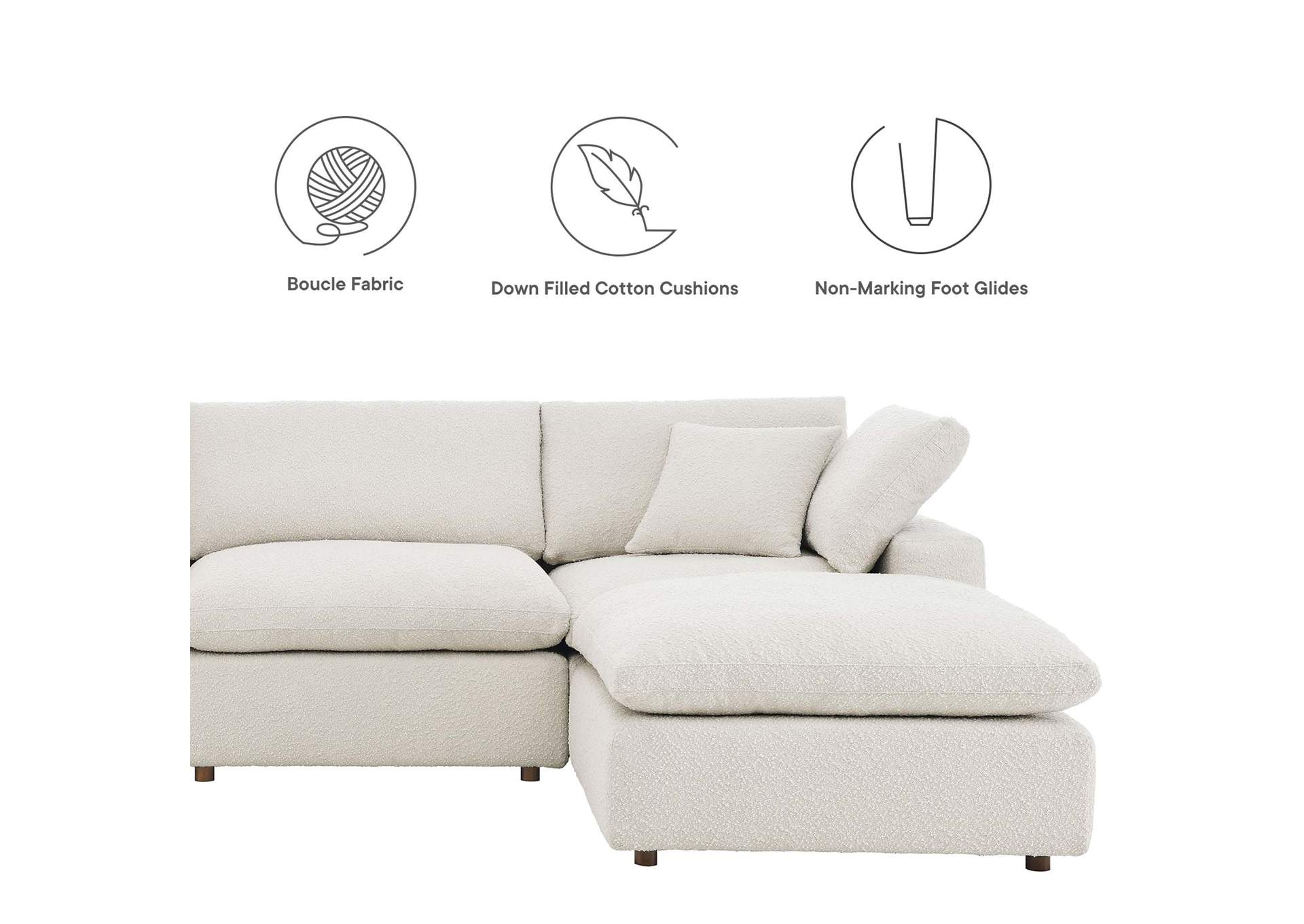 Commix Down Filled Overstuffed Boucle Fabric 5 Piece Sectional Sofa inside Unveiling the Cozy Comfort of the Commix Down Filled Sectional Sofa