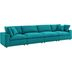 Commix Teal Down Filled Overstuffed 6 Piece Sectional Sofa Set Eei-3362 ... with regard to Commix Down Filled Overstuffed 6 Piece Sectional Sofa Set Teal