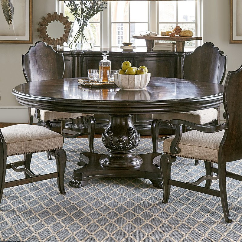 Continental 72 Inch Round Dining Room Set (Melange) Art Furniture ... within Exploring the Design and Functionality of a Brown Cherry Curved Pedestal Base