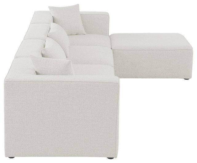 Cube Upholstered Modular Sectional, 5-Piece: 2 Armless Chair, 2 Corner ... for Linen Texture and Modular Design Exploring the World of Sectionals