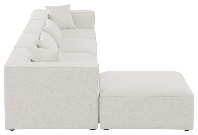Cube Upholstered Modular Sectional, 5-Piece: 2 Armless Chair, 2 Corner ... throughout Linen Texture and Modular Design Exploring the World of Sectionals