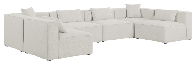 Cube Upholstered Modular Sectional, 6-Piece: 4 Armless Chair, 2 Corner ... throughout Cube Upholstered Modular Sectional, Gray, 4-Piece: 1 Armless Chair, 2 Corner Chair, 1 Ottoman, Linen Texured Fabric