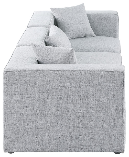 Cube Upholstered Modular Sofa, 3-Piece: 1 Armless Chair, 2 Corner Chair ... within Linen Texture and Modular Design Exploring the World of Sectionals