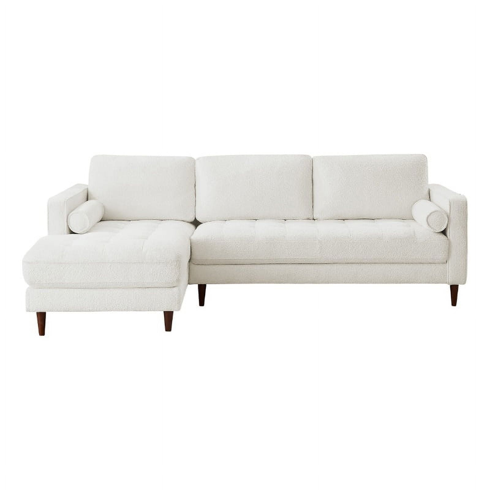 Desmond Luxury Boucle Fabric Living Room Tufted Left Faced Sectional ... regarding Desmond Cognac Tan Leather Living Room Tufted Left Faced Corner Sectional Sofa