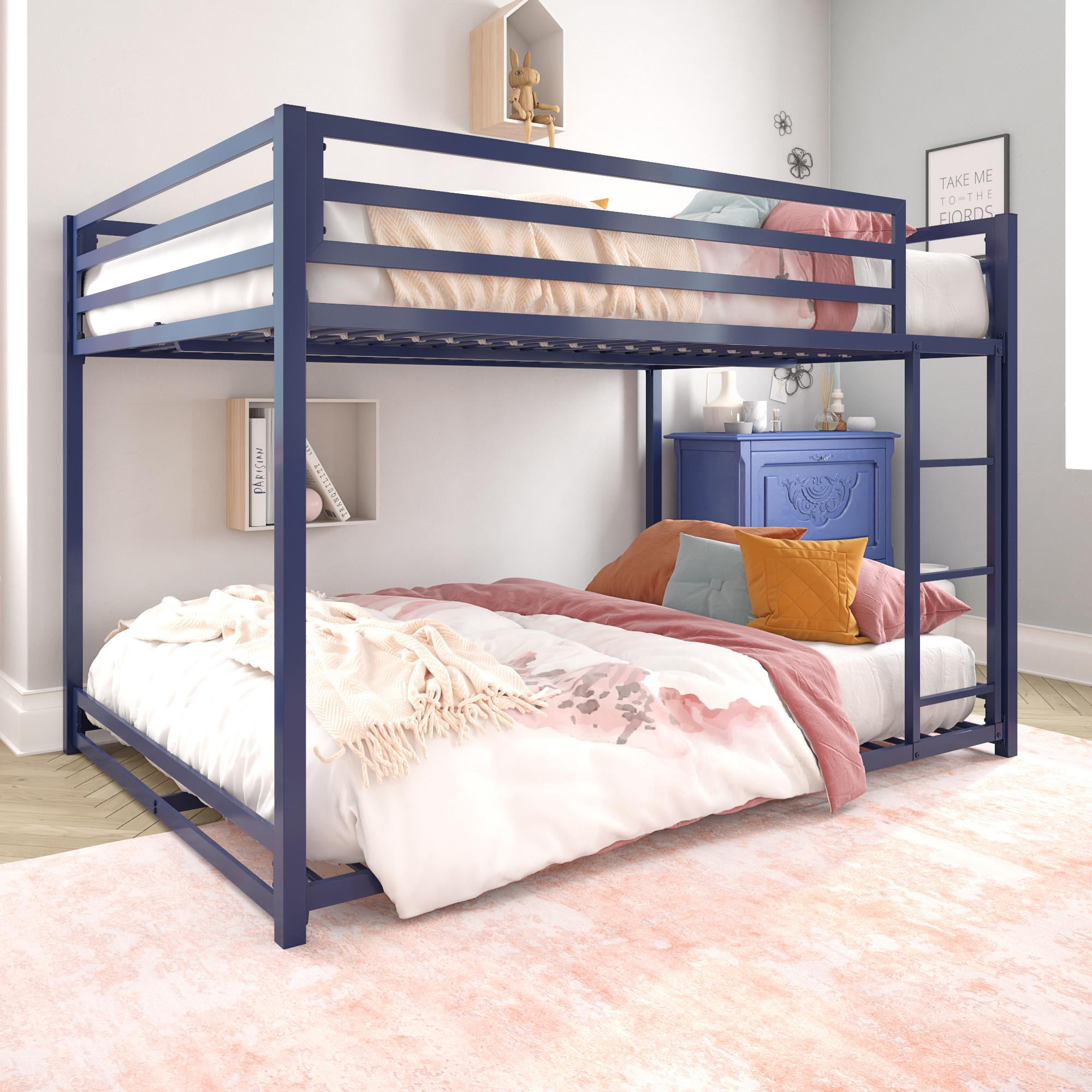 Dhp Miles Metal Full Over Full Bunk Bed, Blue - Walmart.com with regard to Rosebery Kids Full Over Full Metal Bunk Bed In Blue
