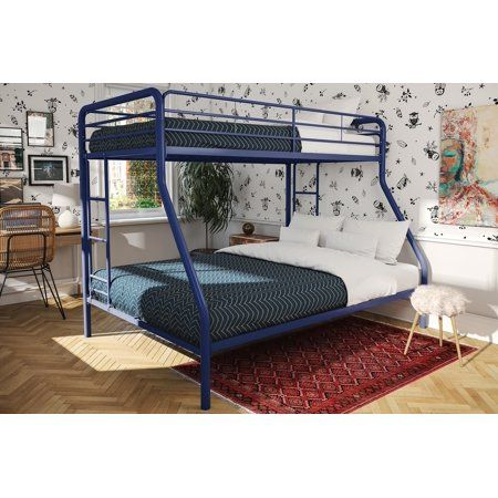 Dhp Twin Over Full Metal Bunk Bed Frame, Multiple Colors, Blue | Metal ... with Rosebery Kids Full Over Full Metal Bunk Bed In Blue