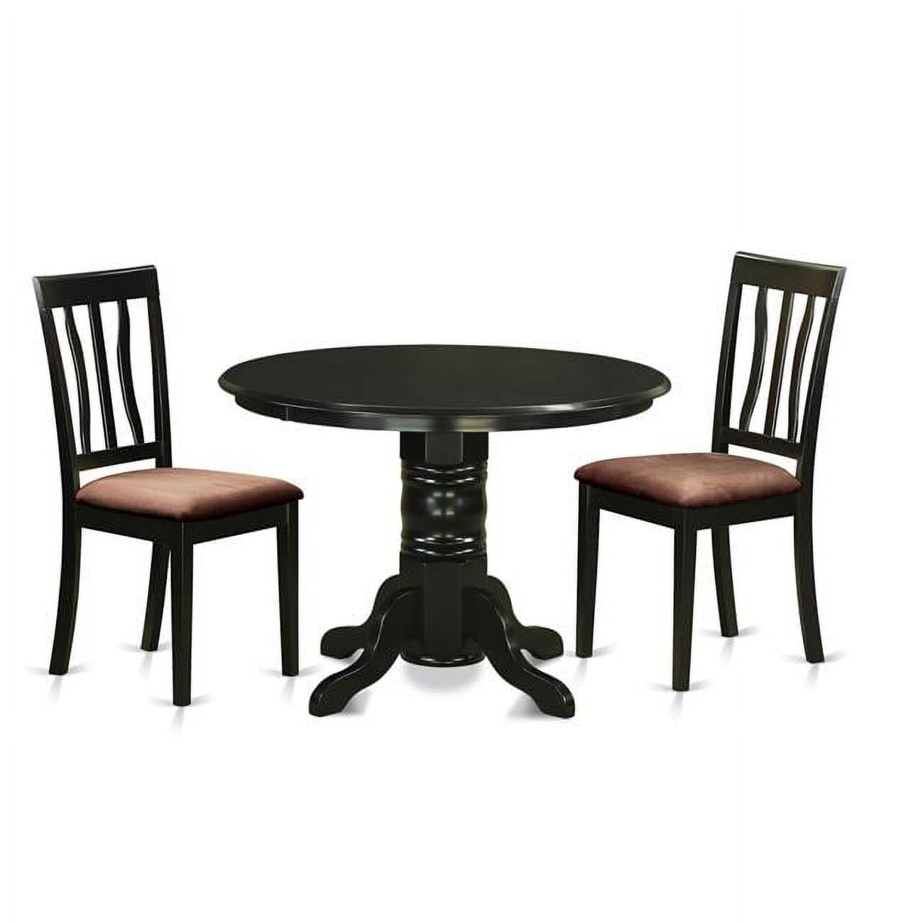 Dinette Table Set - Small Kitchen Table & 2 Chairs, Black - 3 Piece ... regarding Small Kitchen Solutions Designing with a 3-Piece Dinette Set