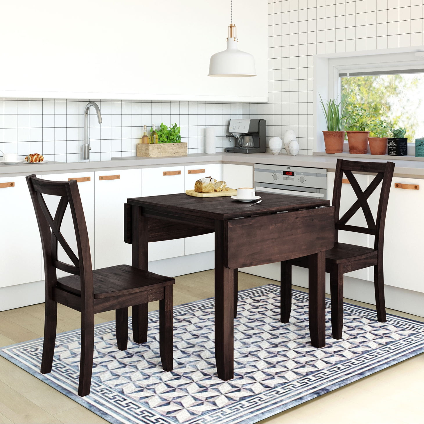 Dining Table Set For 2, Small Spaces Solid Wood 3 Piece Kitchen Table ... within Beyond the Basics Unveiling the Features of Mahogany Dining Furniture