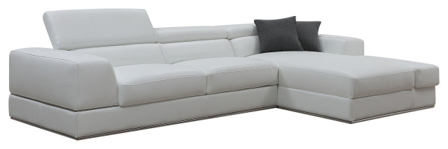 Divani Casa Pella Mini Modern White Leather Right Facing Sectional Sofa ... throughout Divani Casa Pella Mini Modern White Leather Right Facing Sectional Sofa