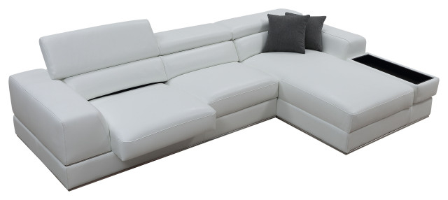 Divani Casa Pella Mini Modern White Leather Right Facing Sectional Sofa ... with Divani Casa Pella Mini Modern White Leather Right Facing Sectional Sofa