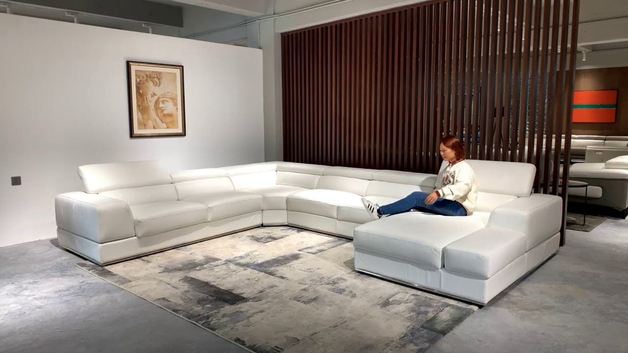 Divani Casa Pella Modern White Bonded Leather Sectional Sofa | Baci ... within Beyond Aesthetics Exploring the Craftsmanship of Divani Casa Furniture