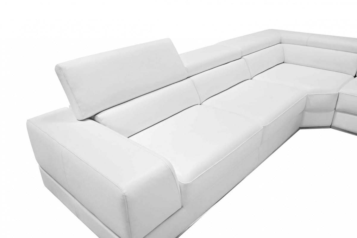 Divani Casa Pella Modern White Bonded Leather Sectional Sofa By Vig ... throughout Divani Casa Pella Mini Modern White Leather Right Facing Sectional Sofa
