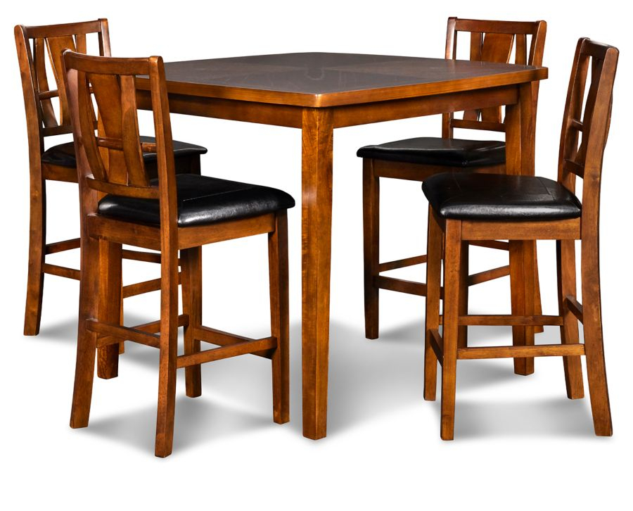 Doud 5 Pc. Counter Height Set | Furniture Row inside 5 Pc Counter Height Set - Counter Height Table And 4 Dining Chairs