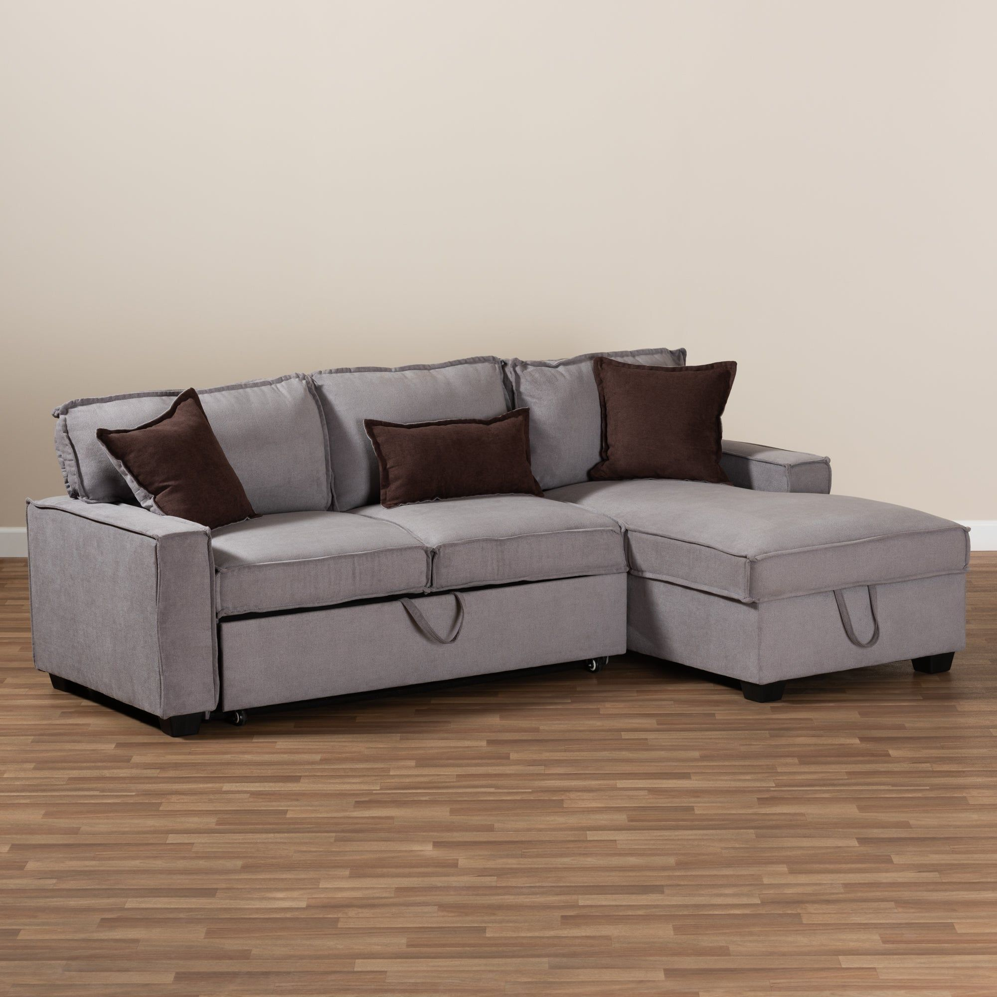 Emile Modern Contemporary Fabric Upholstered Right Facing Storage ... in Dareena Upholstered Sectional Sofa With Right Facing Chaise, Dark Gray