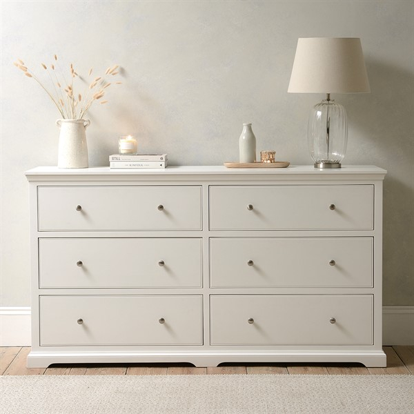 Fairford Soft White 6 Drawer Large Chest - The Cotswold Company | The ... in Understanding the Pearl White Finish and Its Impact on Your Bedroom's Aesthetic