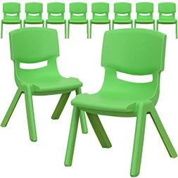 Flash Furniture 10 Pk. Green Plastic Stackable School regarding 5 Pk. Green Plastic Stackable School Chair With 15.5'' Seat Height