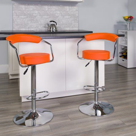 Flash Furniture Taft 2 Pk. Contemporary Orange Vinyl Adjustable Height ... within Elevating Your Space with Chrome Base Barstools A Comprehensive Overview