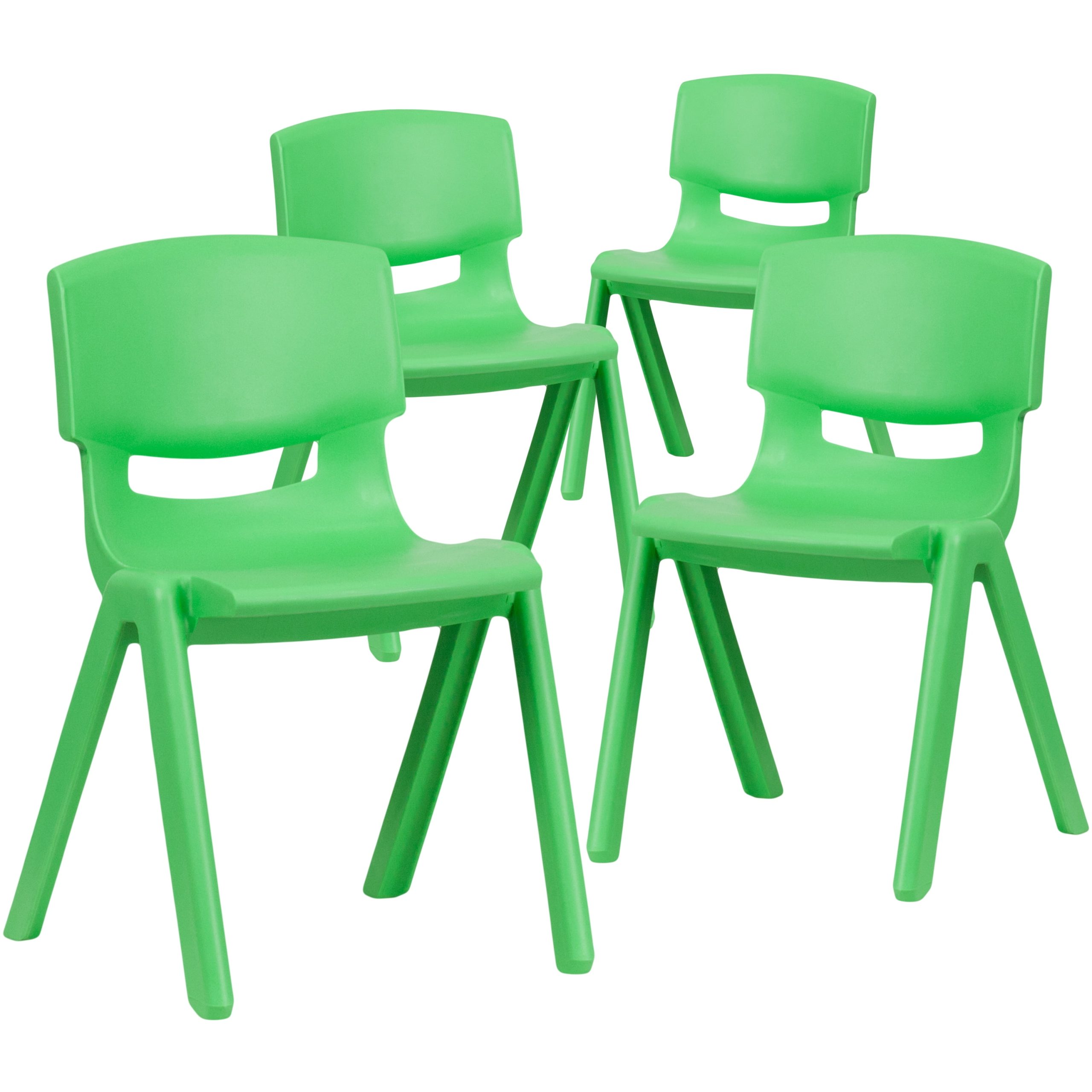 Flash Furniture Whitney 4 Pack Green Plastic Stackable School Chair ... regarding 5 Pk. Green Plastic Stackable School Chair With 15.5'' Seat Height